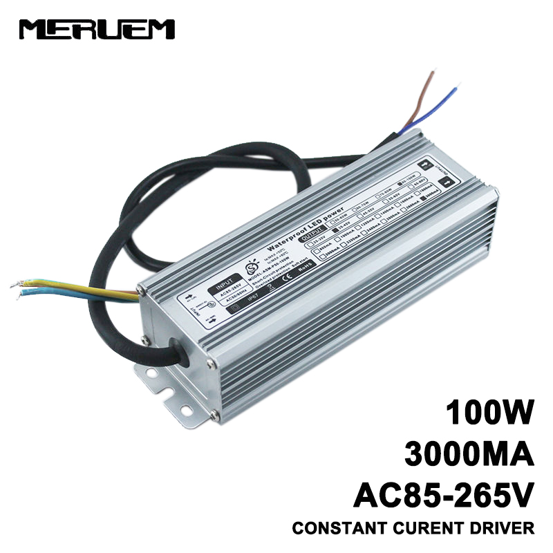 Outdoor Power Transformer - Impermeável LED Driver, 100W, AC 85-265V,