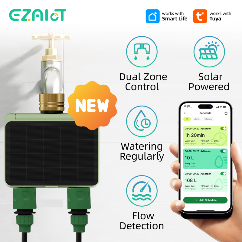 Power Zone Outdoor Timer - Temporizador de Água Solar Automático WiFi