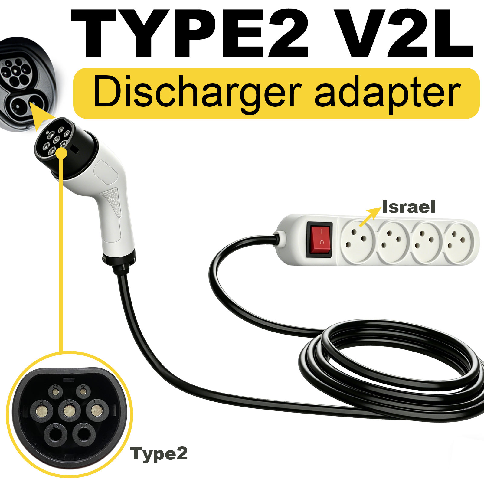 Outdoor Power Outlet - Adaptador de Descarga Tipo 2 V2L