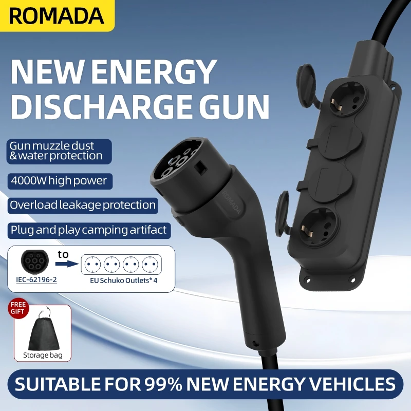 Outdoor Power Outlet - Cabo Portátil V2L 16A 4KW para