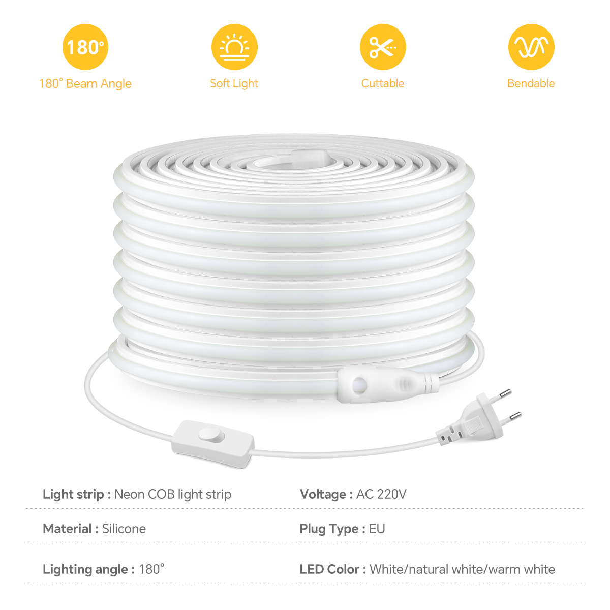 220v cob tira conduzida de alt - Outdoor Power Port avaliação e preço